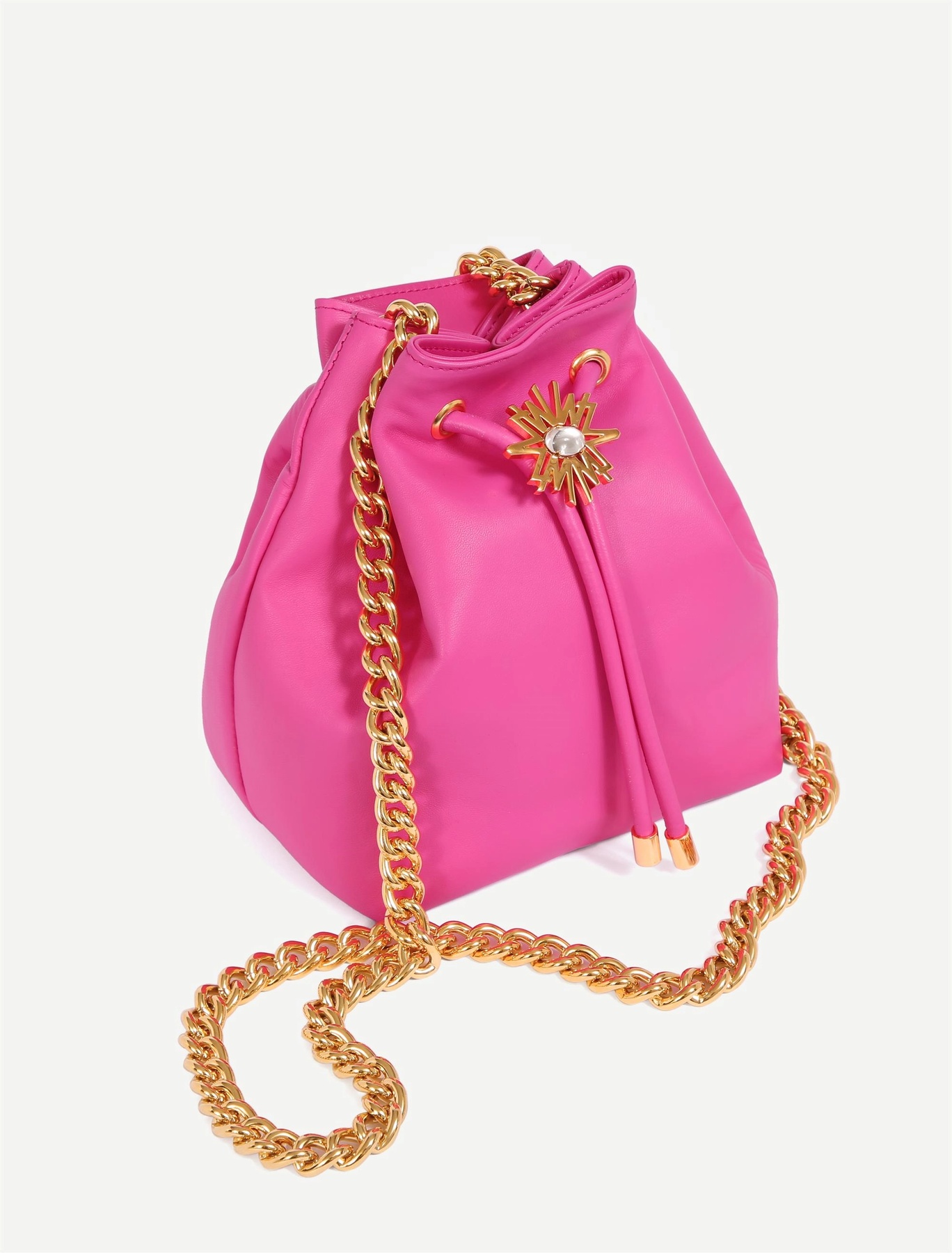 Borsa a sacco rosa, collezione Zuhair Murad